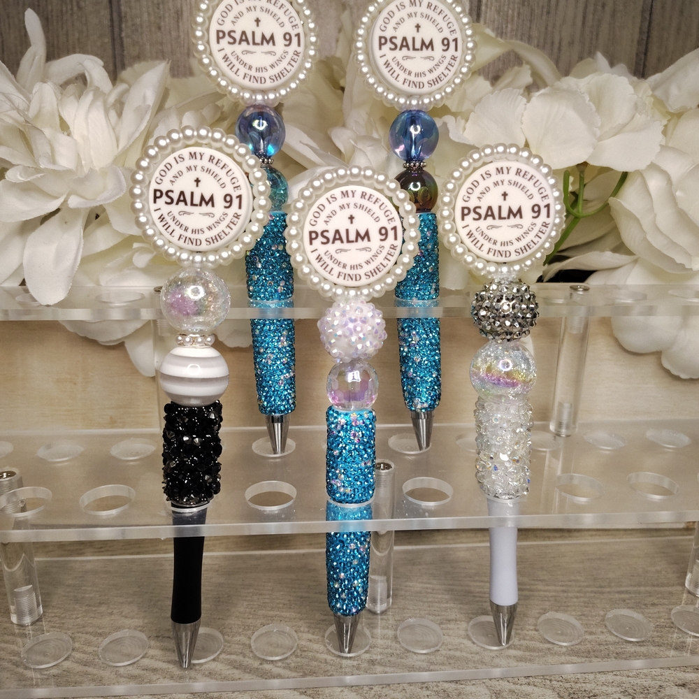 Psalm 91 Decorative Pens Set - Blue, Black, White